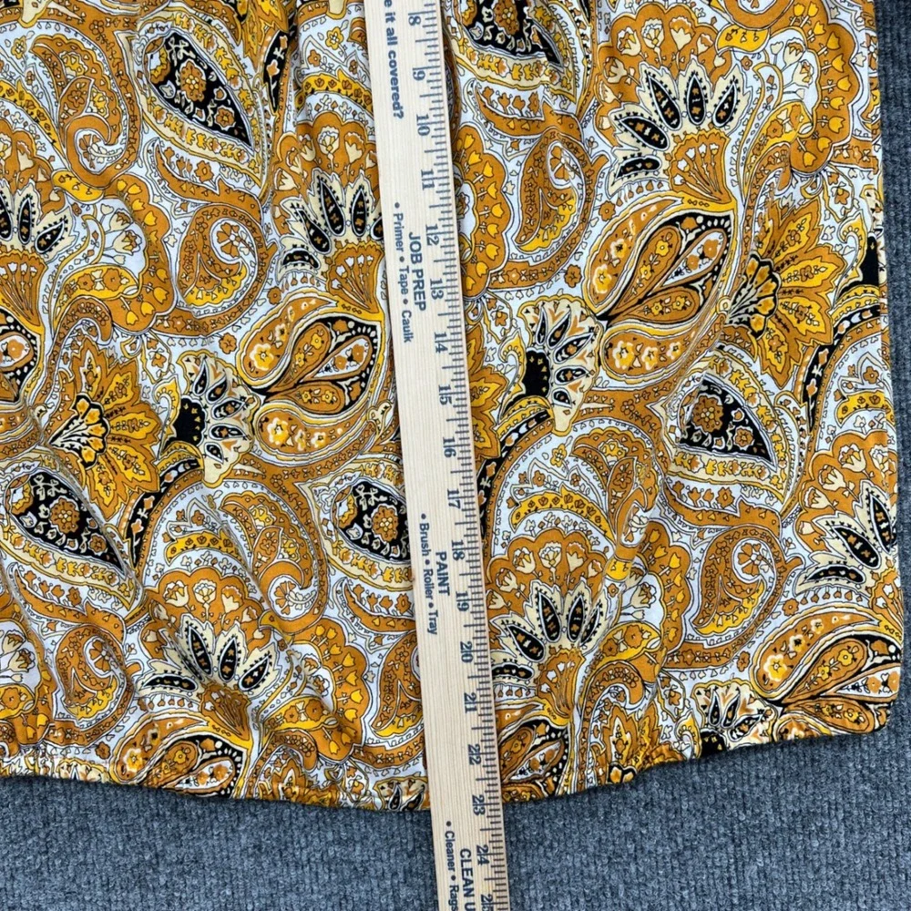 Michael Kors Paisley Blouse Womens Size M Yellow Boho‎ Chic Peasant Cottage